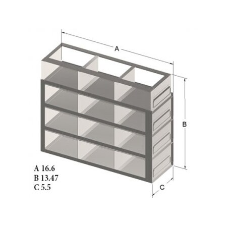 Custom Biogenic Slide-Out Freezer Rack, 3", 3x4 Array 247481